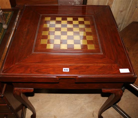 Rosewood & brass inlaid games table